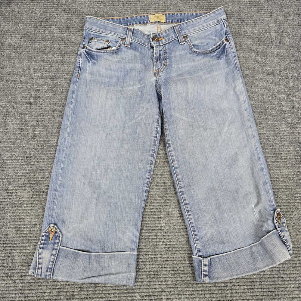 BKE Culture Capri Jeans Womens 29 Light Wash Cuffed Cropped Y2K Denim